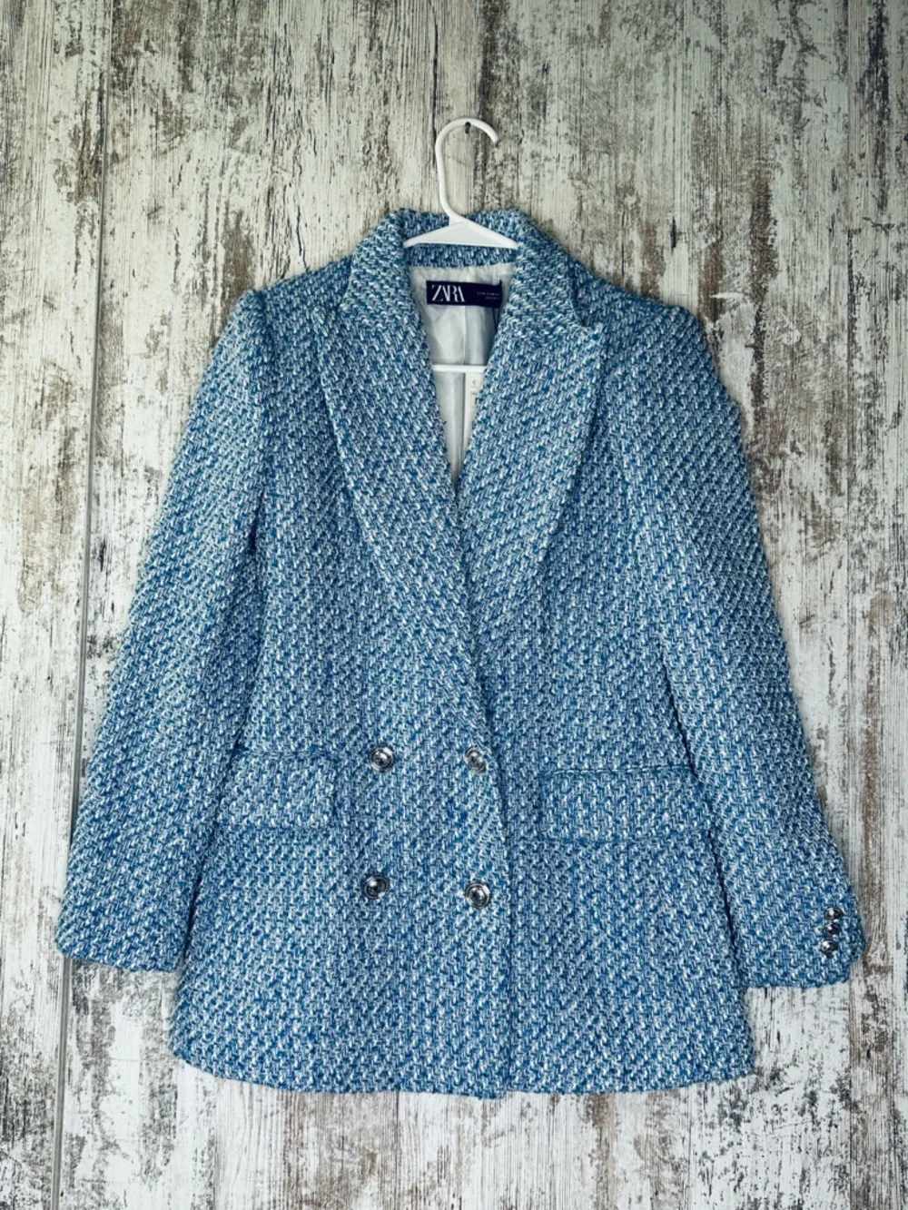 Zara Textured Double-Breasted Blazer NWT Women’s Sz M